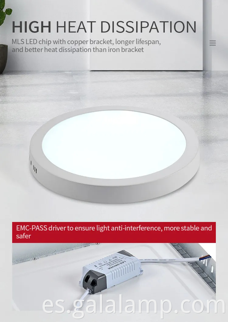 Luz de techo LED redonda de 12W de 12W para espacios contemporáneos